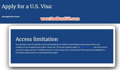 Access limitation US Visa Scheduling Error: Reason, Solutions.
